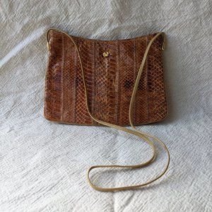Vintage Genuine Leather Gold Mustard Crossbody